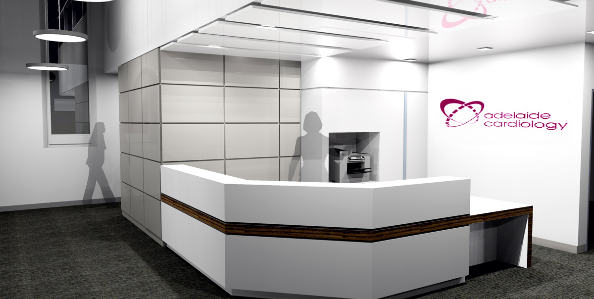 Adelaide Cardiology Reception 3D Design by Hodgkison Adelaide Architects