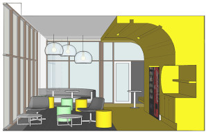 University of South Australia Student Lounge 3D Section
