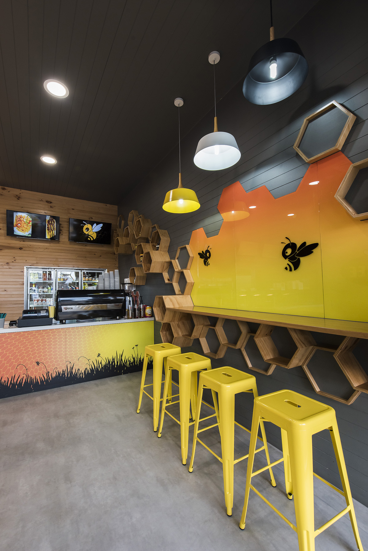 Busy Bee Cafe Interior Design by Hodgkison Darwin