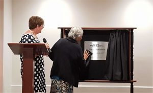 Unveiling of the plaque by Anne Cross ARRCS