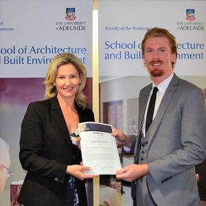 Hodgkison Architects Adelaide supports Student Excellence at Adelaide University. Kristy McMillan SA Architect