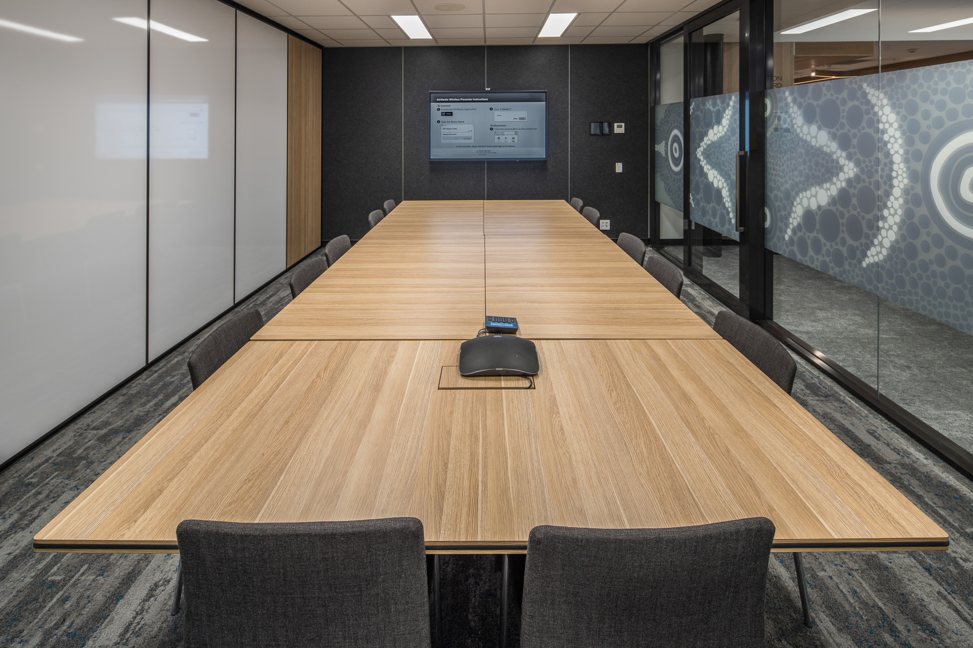 Corporate boardroom designed by Hodgkison Architects Adelaide