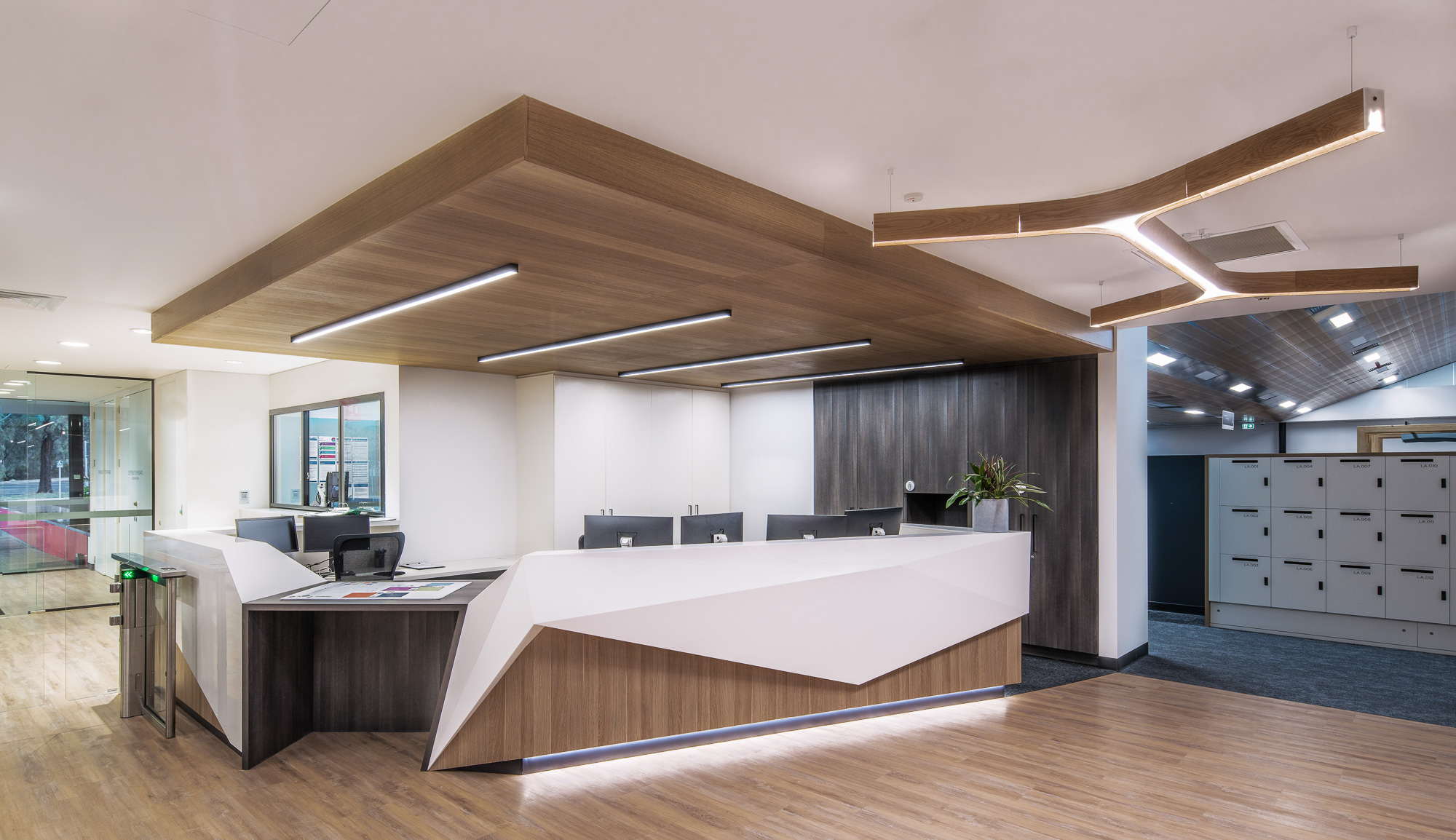 Corporate concierge area designed by Hodgkison Architects Adelaide