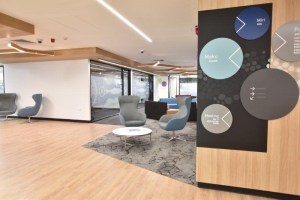 Corporate front of house space designed by Hodgkison Architects Adelaide
