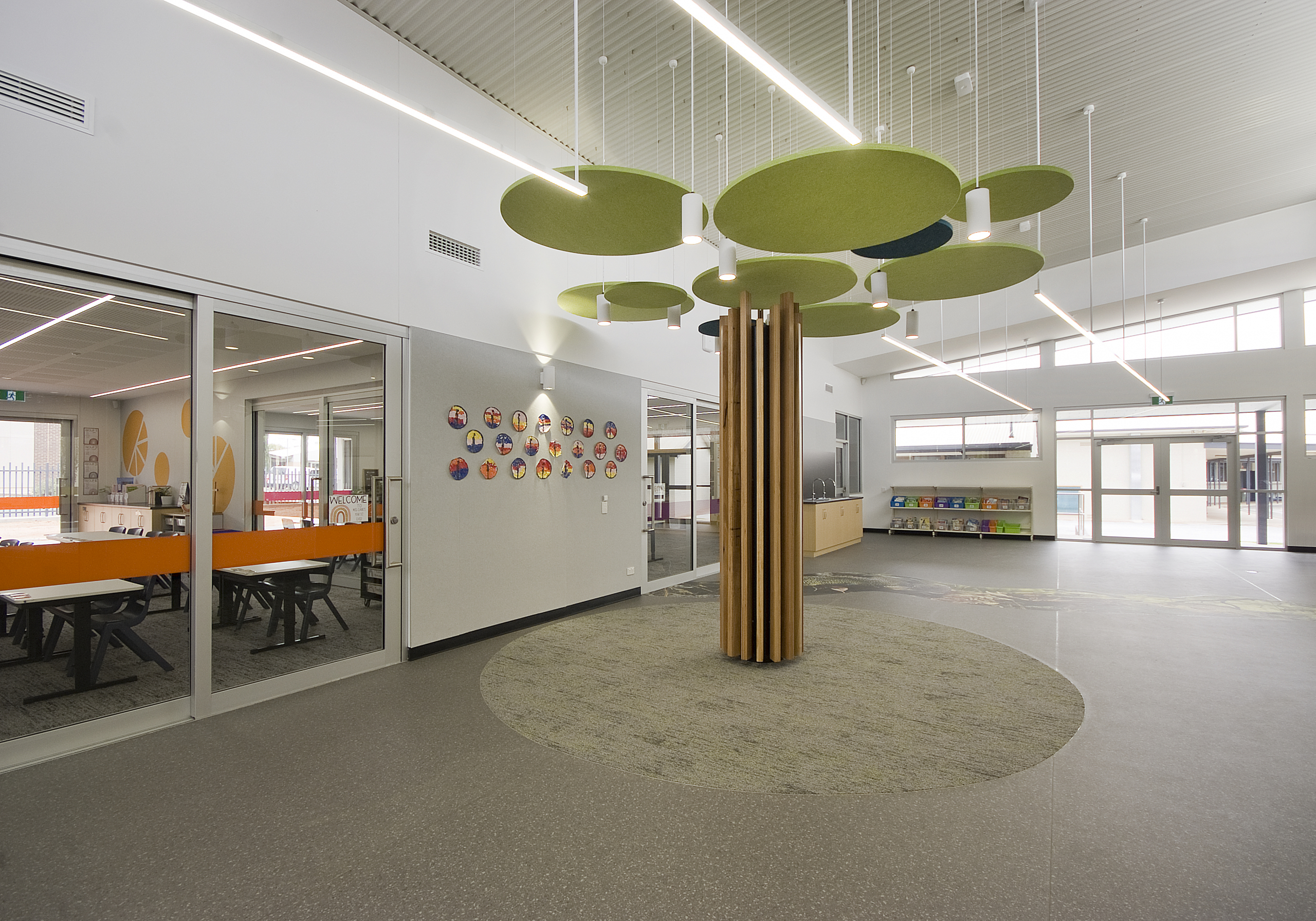 A stylized tree, located in the interior of Loxton Lutheran Schools new Classrooms